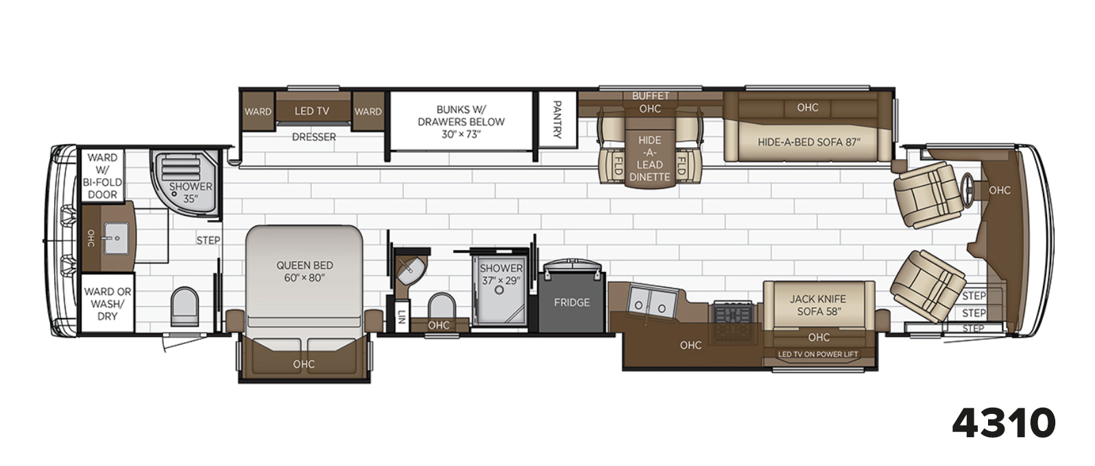 2023 Dutch Star 4310 Floor Plan