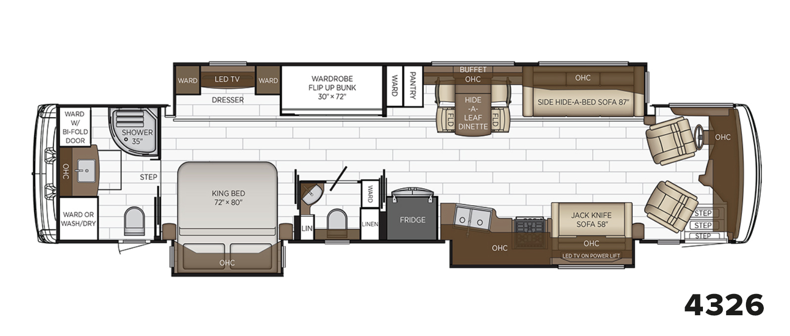 2023 Dutch Star 4326 Floor Plan