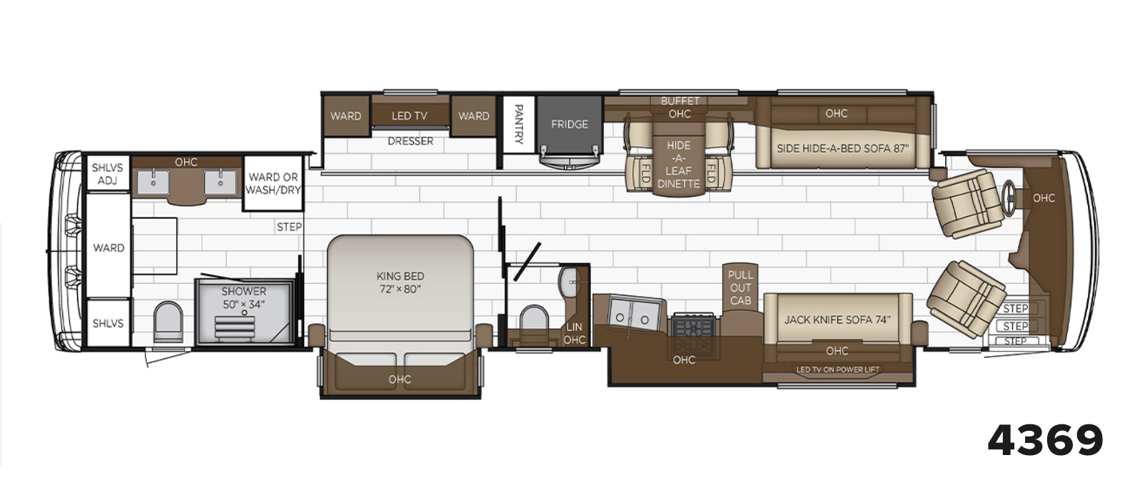 2023 Dutch Star 4369 Floor Plan